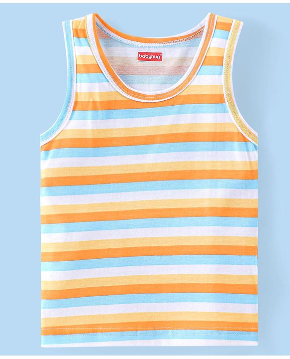 Babyhug 100% Cotton Sleeveless Vest Animal Print Pack of 3 - Yellow