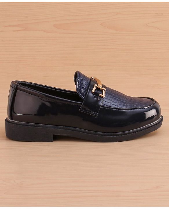 Pine Kids Slip on Formal Wear Shoes with Chain Link - Navy Blue