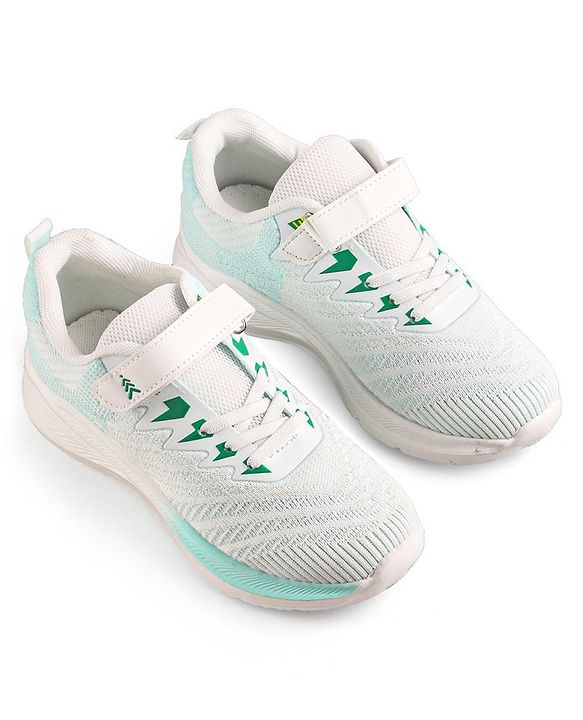 Pine Kids Sneakers with Velcro Closure - White & Green