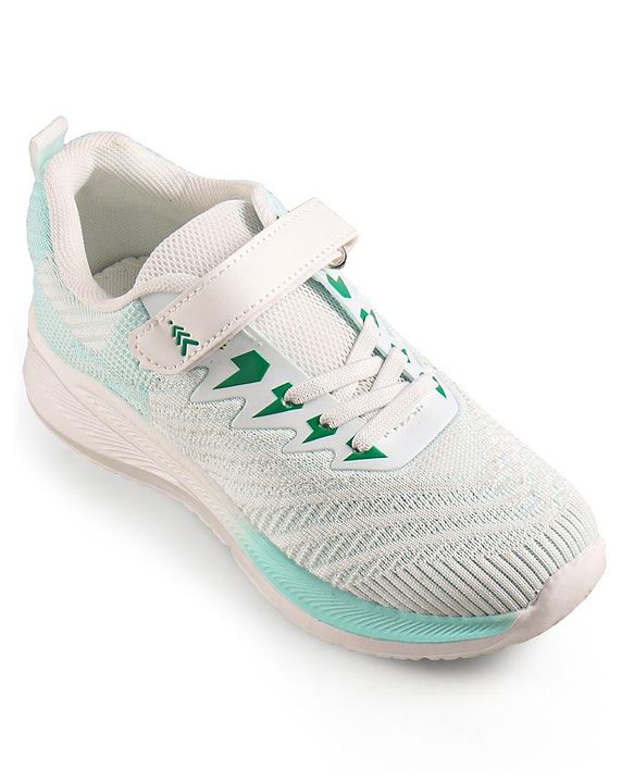 Pine Kids Sneakers with Velcro Closure - White & Green