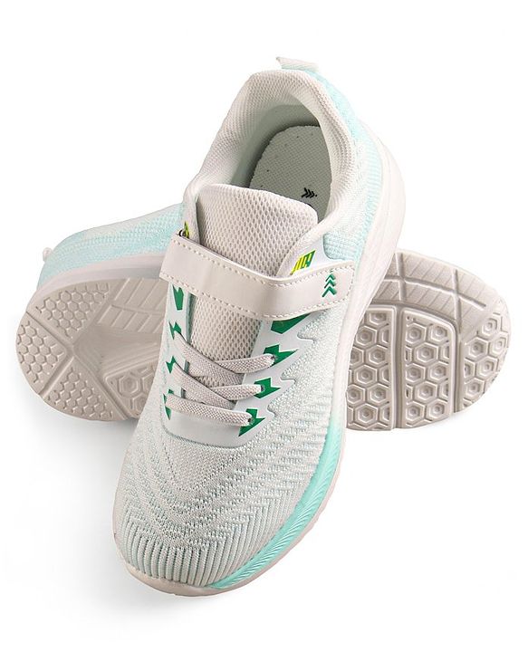 Pine Kids Sneakers with Velcro Closure - White & Green