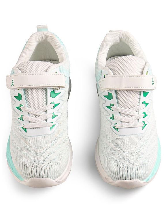 Pine Kids Sneakers with Velcro Closure - White & Green