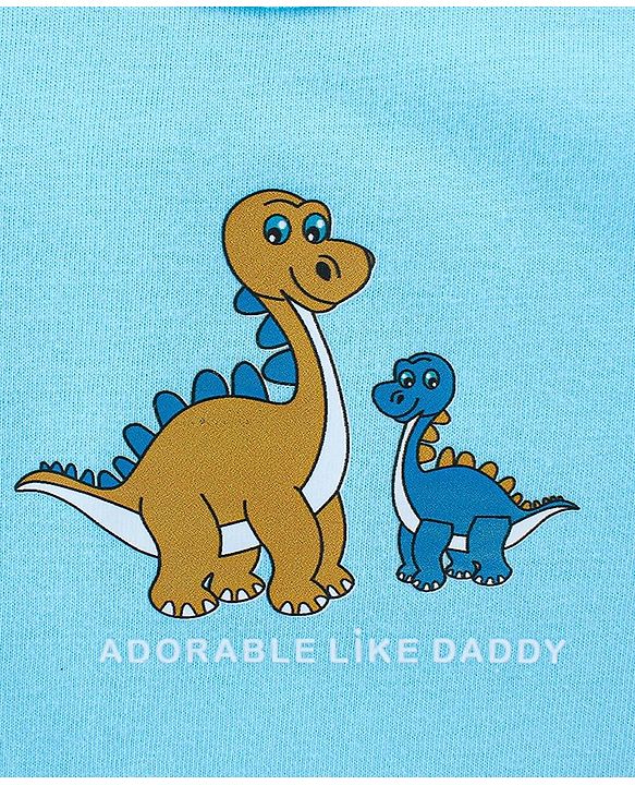 Babyhug 100% Cotton Single Jersey Knit Sleeveless Sandos with Stripes & Dino Print Pack of 3 - White Blue & Orange