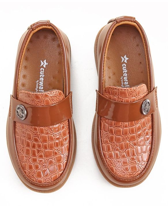Cute Walk by Babyhug Slip On Formal Shoes- Brown