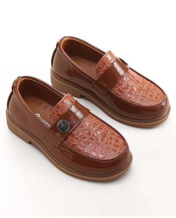Cute Walk by Babyhug Slip On Formal Shoes- Brown