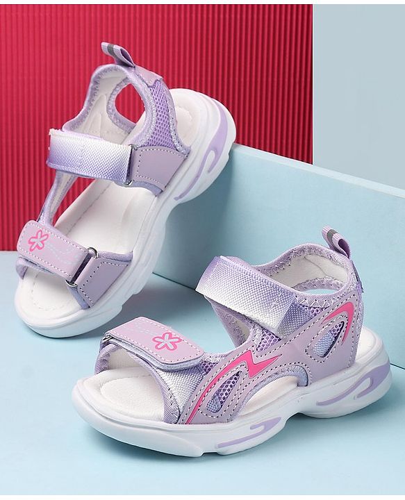Cute Walk by Babyhug Sandals with Velcro Closure Floral Print - Purple