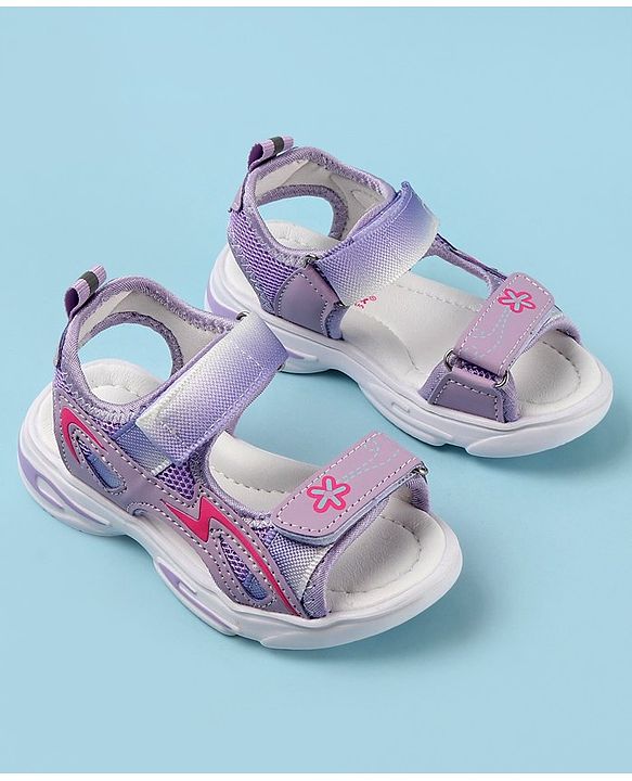 Cute Walk by Babyhug Sandals with Velcro Closure Floral Print - Purple