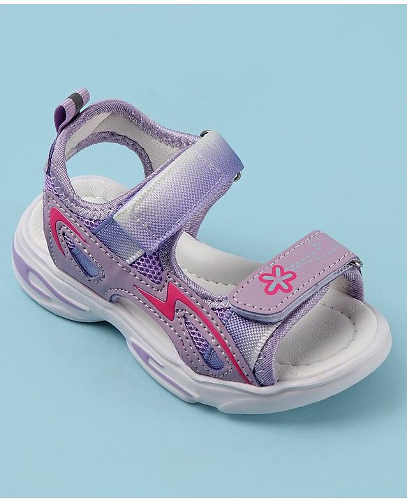 Cute Walk by Babyhug Sandals with Velcro Closure Floral Print - Purple