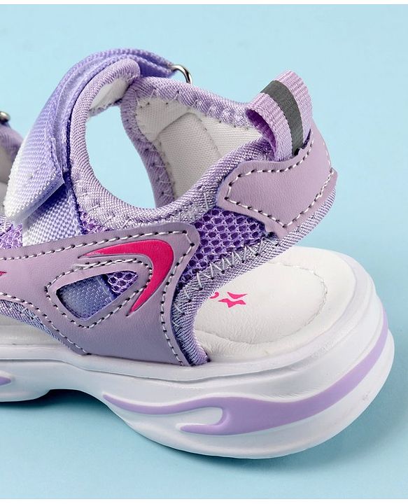 Cute Walk by Babyhug Sandals with Velcro Closure Floral Print - Purple