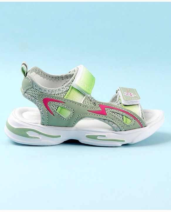 Cute Walk by Babyhug Sandals with Velcro Closure Floral Print - Green