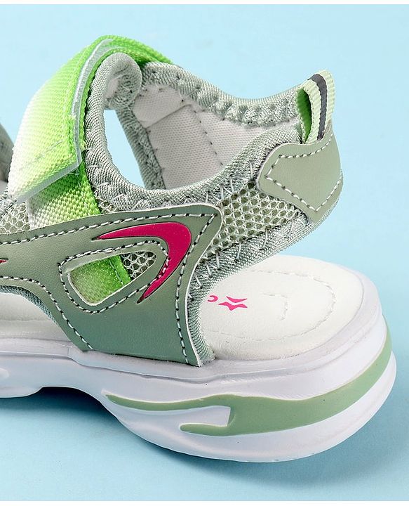 Cute Walk by Babyhug Sandals with Velcro Closure Floral Print - Green