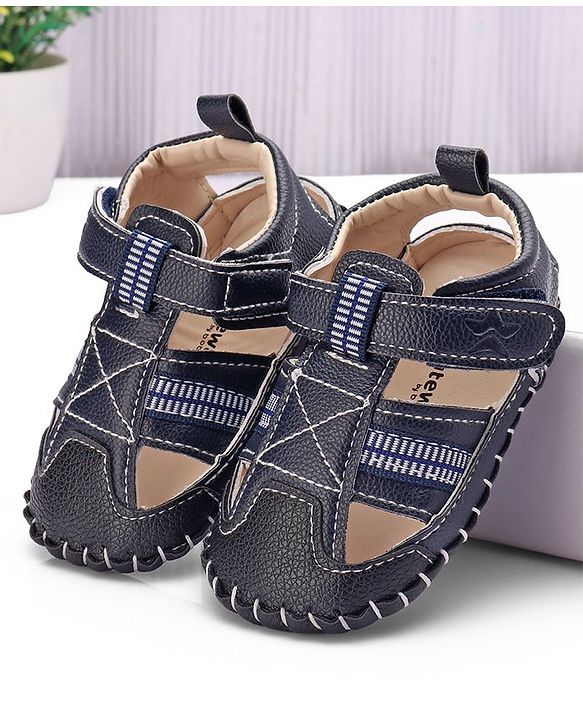Cute Walk by Babyhug Booties with Velcro Closure - Navy Blue