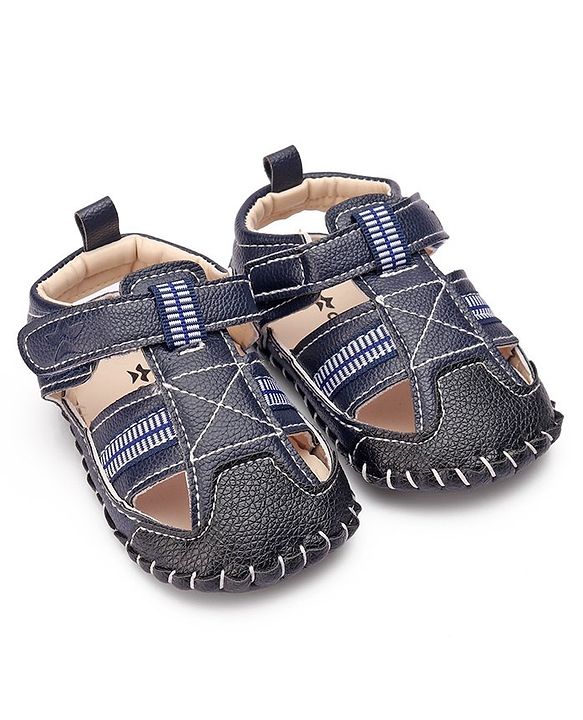 Cute Walk by Babyhug Booties with Velcro Closure - Navy Blue