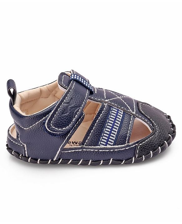 Cute Walk by Babyhug Booties with Velcro Closure - Navy Blue