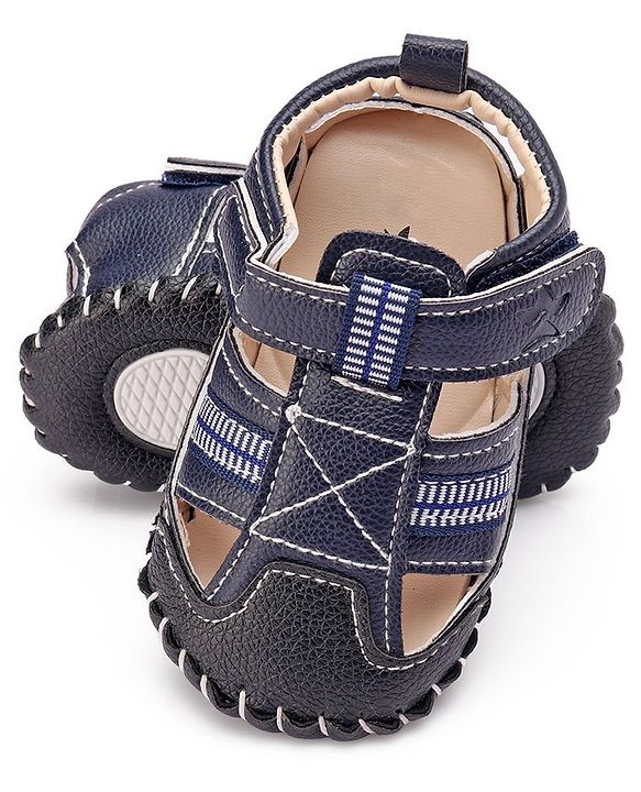 Cute Walk by Babyhug Booties with Velcro Closure - Navy Blue