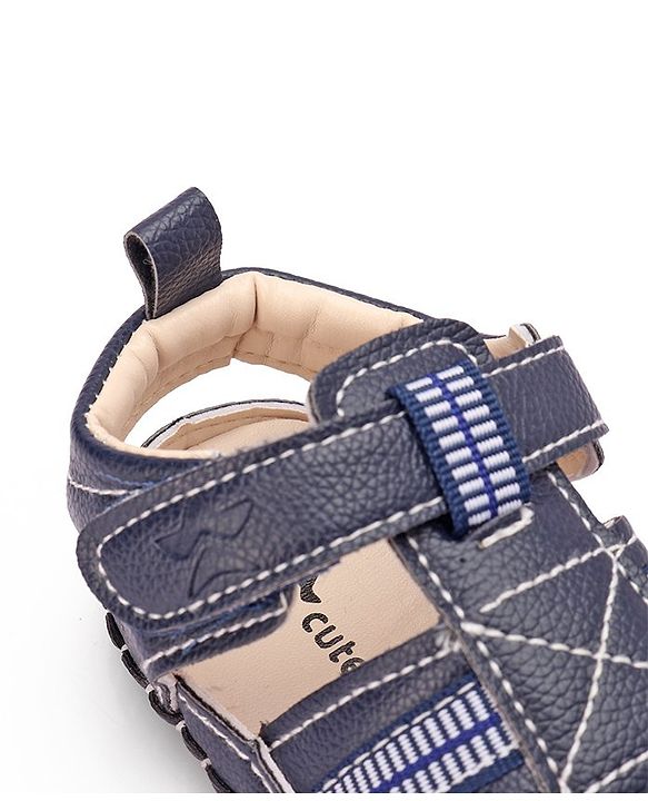 Cute Walk by Babyhug Booties with Velcro Closure - Navy Blue