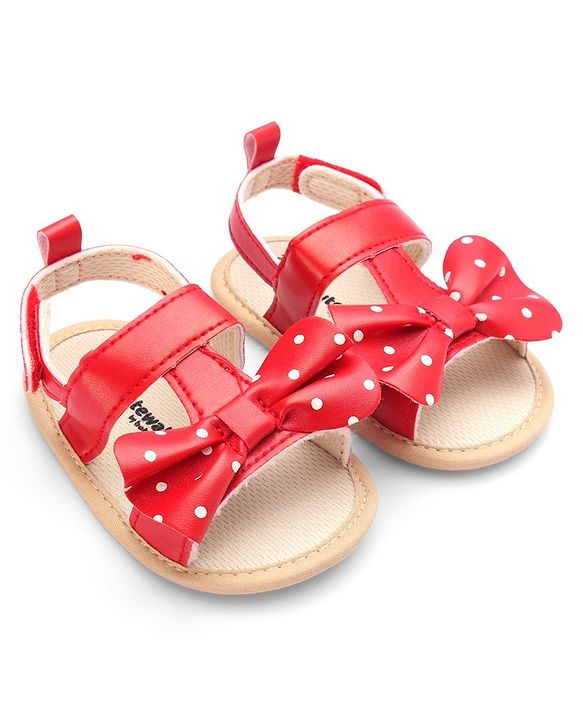 Cute Walk by Babyhug Velcro Closure Booties Bow Applique - Black