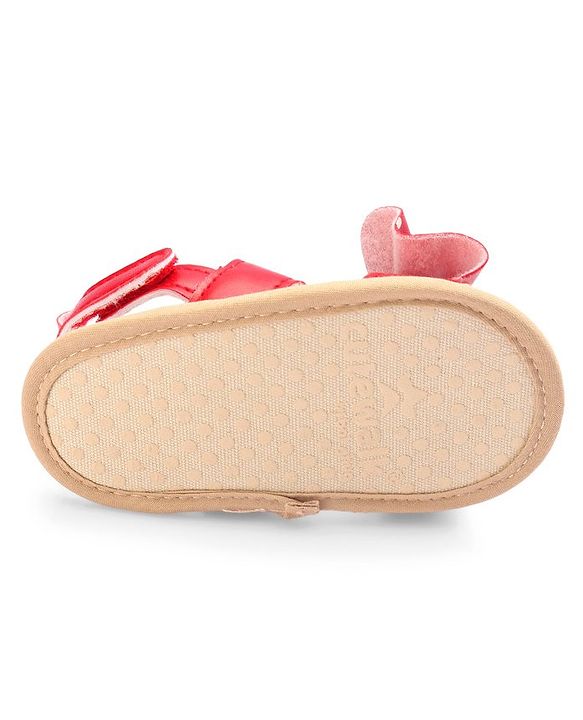 Cute Walk by Babyhug Velcro Closure Booties Bow Applique - Black