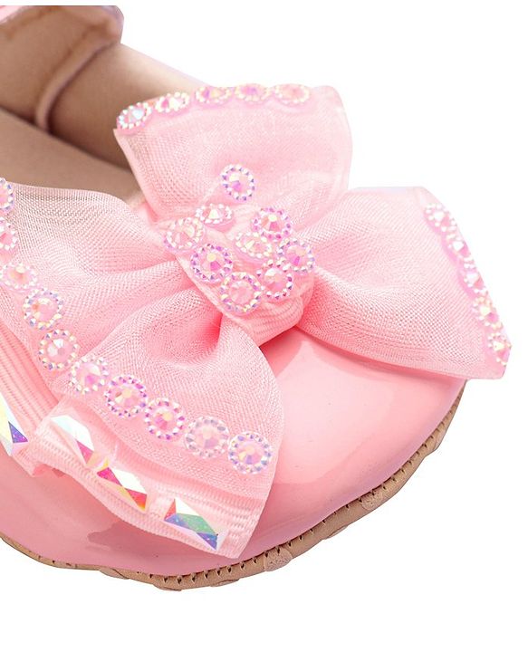 Cute Walk by Babyhug Velcro Closure Booties Bow Applique - Pink