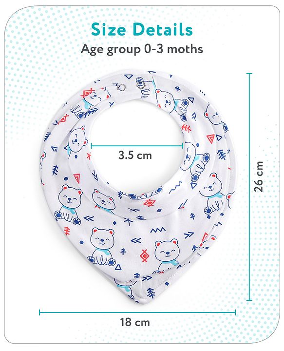 Babyhug Drool Bibs Pack of 5 - Multicolor
