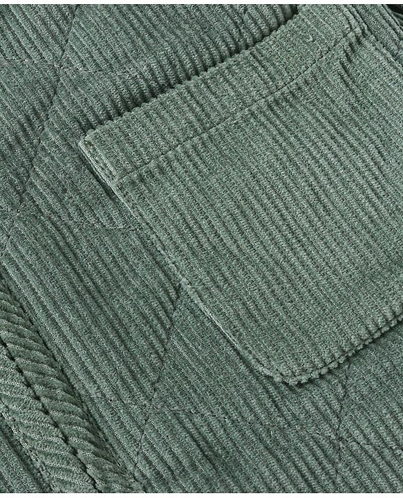 Babyhug Full Sleeves Collared Neck Winter Jacket With Solid Colour & Fur Detailing -  Green