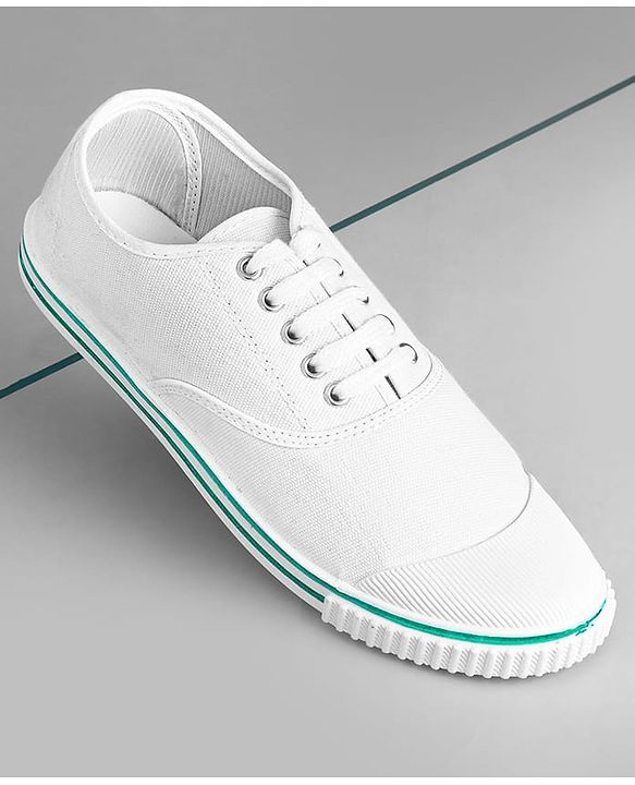 Pine Kids Solid Lace Up School Shoes - White