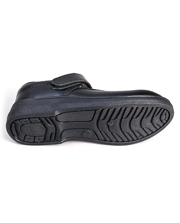 Pine Kids Solid School Shoes with Velcro Closure - Black