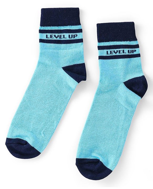 Pine Kids Knitted Silvadur Antimicrobial Ankle Length Text Design Socks Pack of 3 ( Color May Vary  )