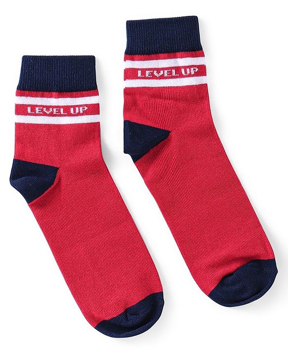 Pine Kids Knitted Silvadur Antimicrobial Ankle Length Text Design Socks Pack of 3 ( Color May Vary  )