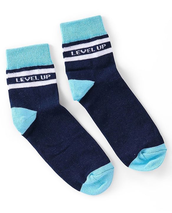Pine Kids Knitted Silvadur Antimicrobial Ankle Length Text Design Socks Pack of 3 ( Color May Vary  )