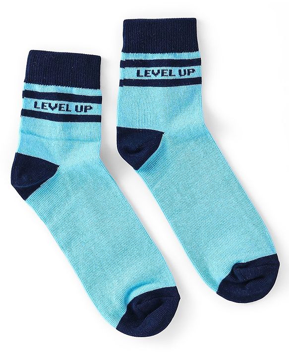Pine Kids Knitted Silvadur Antimicrobial Ankle Length Text Design Socks Pack of 3 ( Color May Vary  )