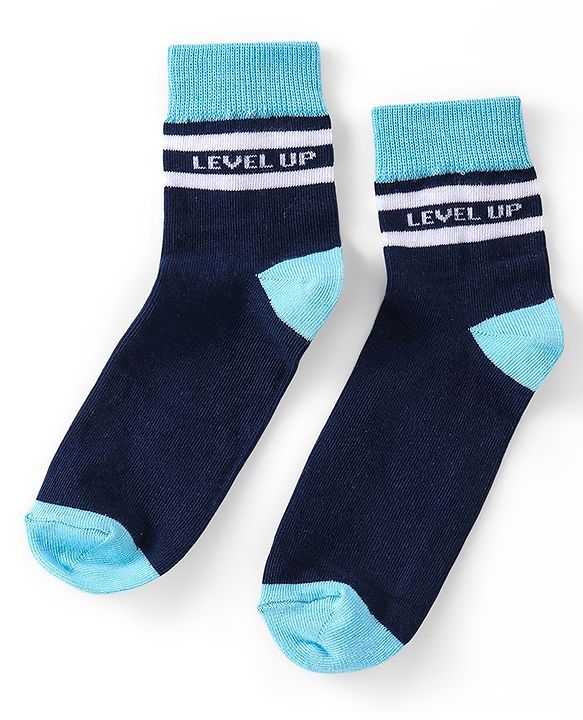 Pine Kids Knitted Silvadur Antimicrobial Ankle Length Text Design Socks Pack of 3 ( Color May Vary  )