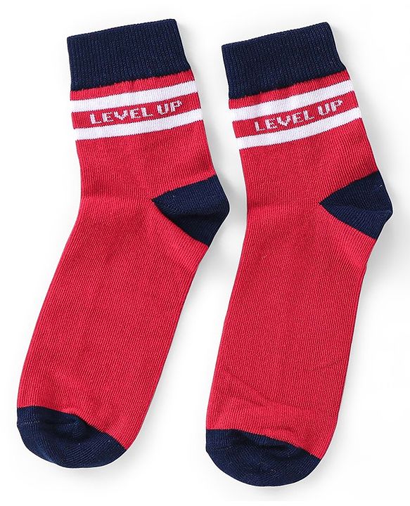 Pine Kids Knitted Silvadur Antimicrobial Ankle Length Text Design Socks Pack of 3 ( Color May Vary  )