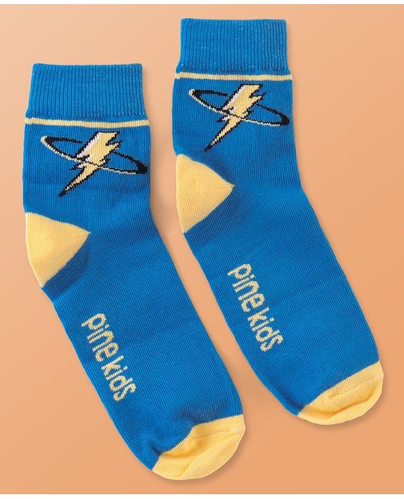 Pine Kids Cotton Knit Ankle Length  Design Socks - Pack of 3 ( Color May Vary )