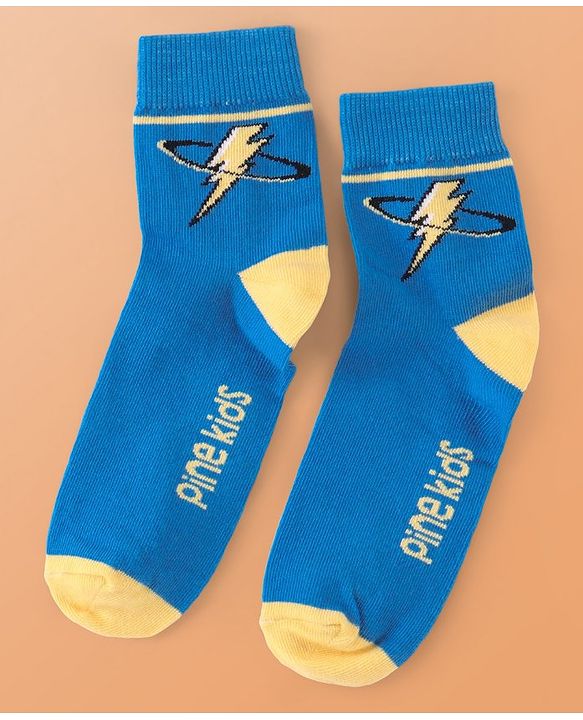 Pine Kids Cotton Knit Ankle Length  Design Socks - Pack of 3 ( Color May Vary )