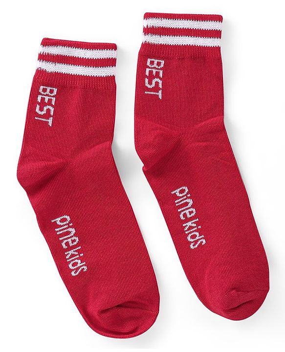 Pine Kids Knitted Silvadur Antimicrobial Ankle Length Text Design Socks Pack of 3 ( Color May Vary  )