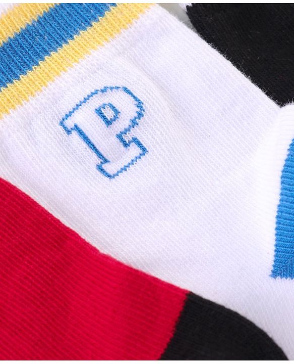 Pine Kids Cotton Knit Ankle Length  Design Socks - Pack of 3 ( Color May Vary )