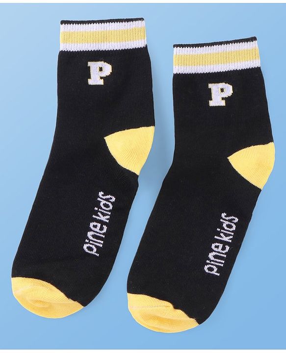 Pine Kids Cotton Knit Ankle Length  Design Socks - Pack of 3 ( Color May Vary )