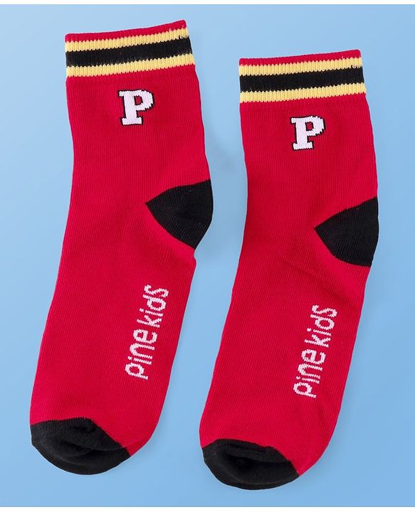 Pine Kids Cotton Knit Ankle Length  Design Socks - Pack of 3 ( Color May Vary )