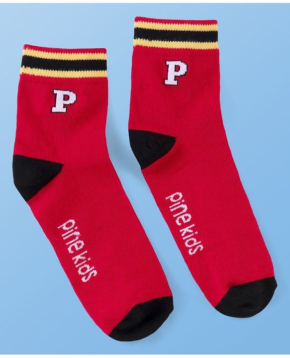 Pine Kids Cotton Knit Ankle Length  Design Socks - Pack of 3 ( Color May Vary )