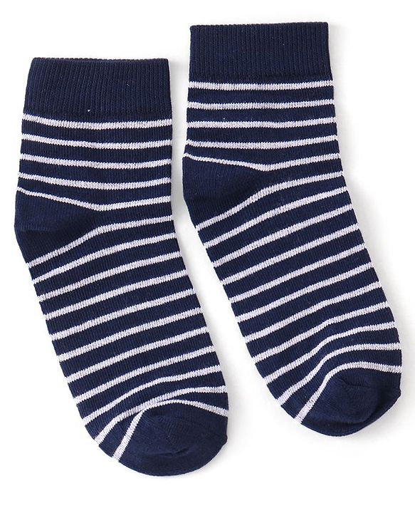 Pine Kids Ankle Length Silvadur Antimicrobial Striped &  Logo Designed Socks Pack of 3 (Colour May Vary)