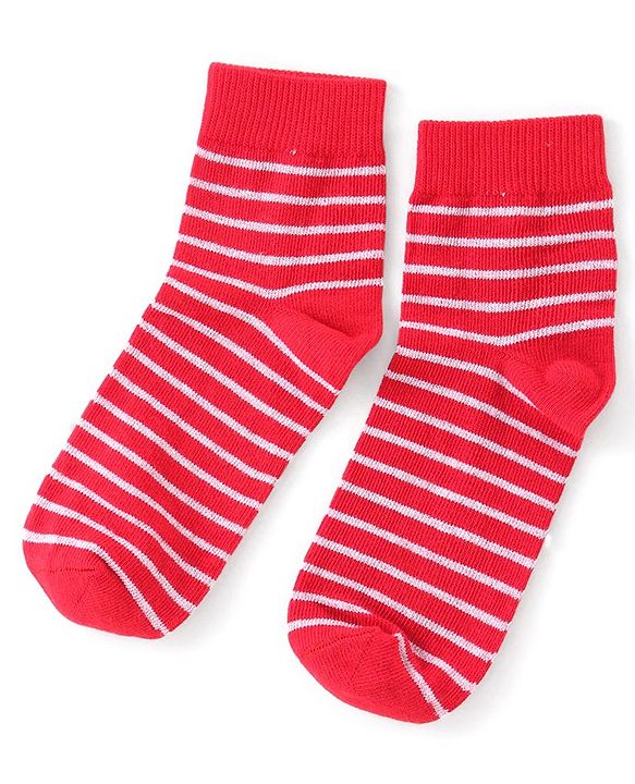 Pine Kids Ankle Length Silvadur Antimicrobial Striped &  Logo Designed Socks Pack of 3 (Colour May Vary)