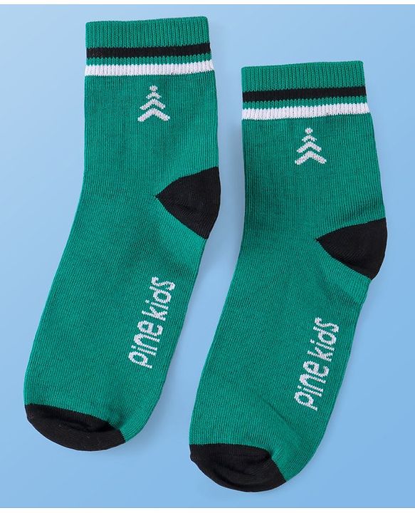 Pine Kids Cotton Knit Ankle Length  Text Design Socks - Pack of 3 ( Color May Vary )