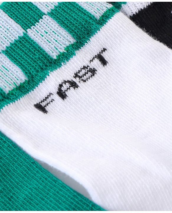 Pine Kids Cotton Knit Ankle Length  Text Design Socks - Pack of 3 ( Color May Vary )