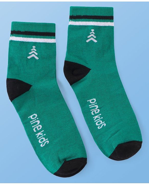 Pine Kids Cotton Knit Ankle Length  Text Design Socks - Pack of 3 ( Color May Vary )