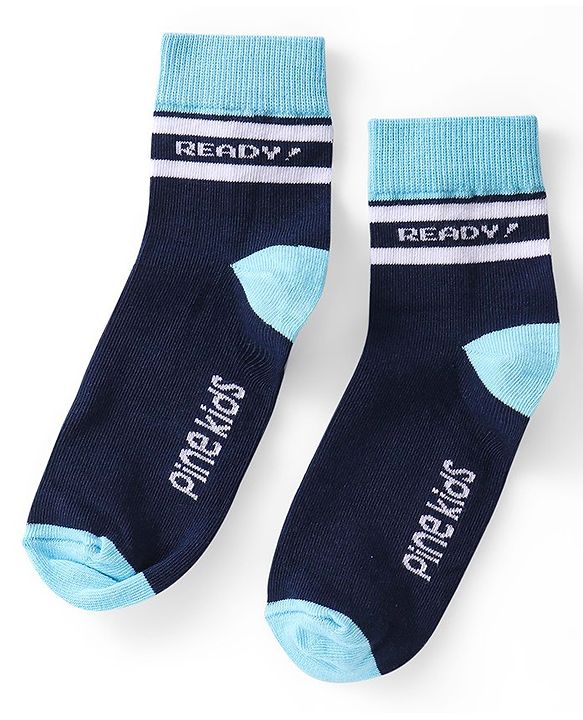 Pine Kids Knitted Silvadur Antimicrobial Ankle Length Text Design Socks Pack of 3 ( Color May Vary  )