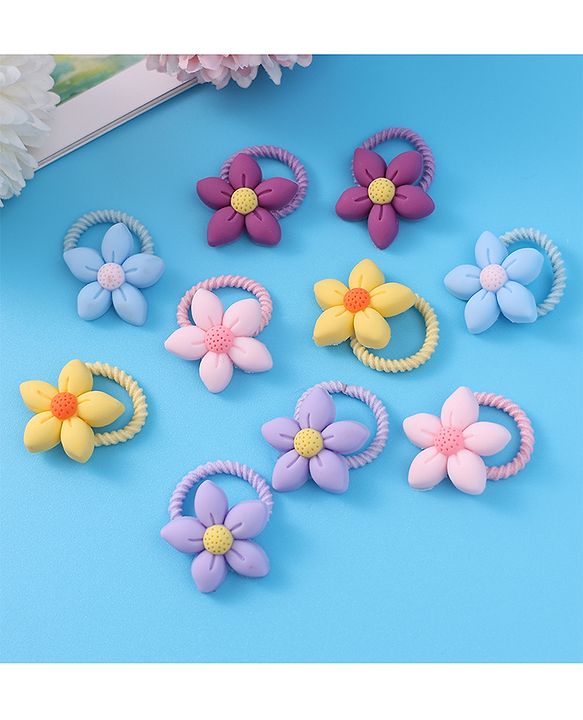 Babyhug Free Size Rubber Band Pack of 10 - Multicolor