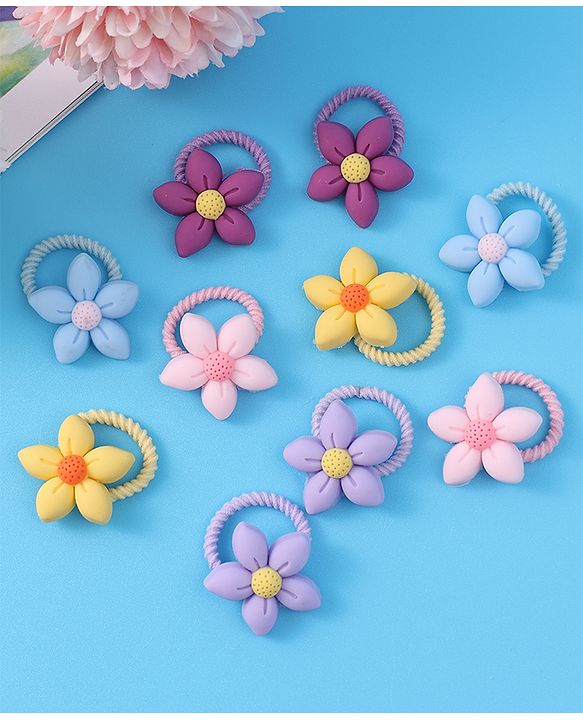 Babyhug Free Size Rubber Band Pack of 10 - Multicolor