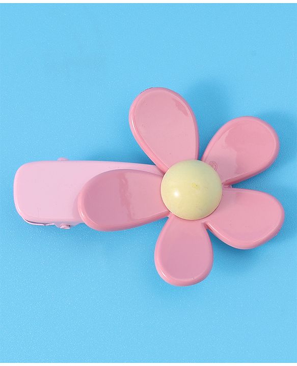 Babyhug Floral & Star Applique Hair Pins And Clips Pack of 5- Pink