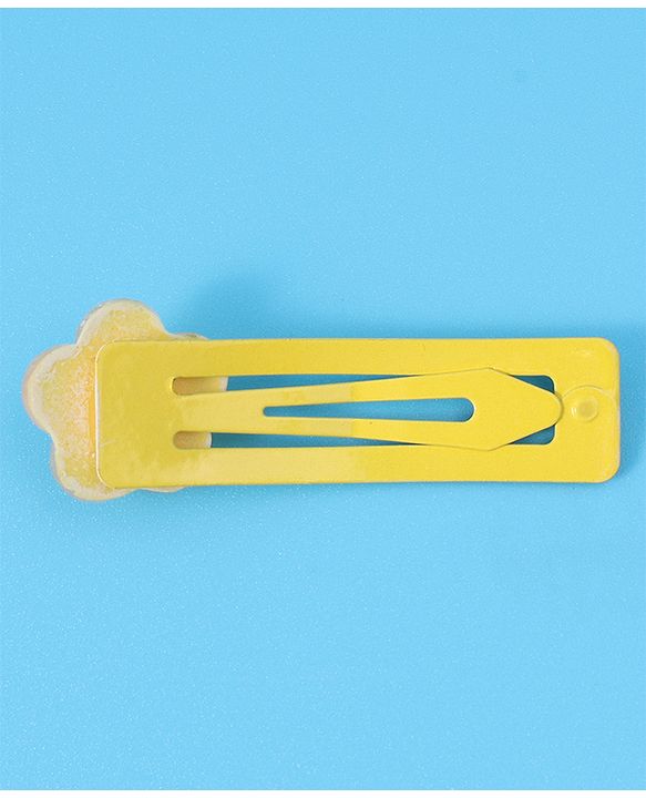 Babyhug Snap Clips with Floral Applique Free Size Pack of 10 - Pink Blue & Yellow